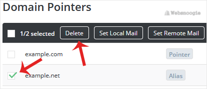 An example image of domain management from our Omaha web design and hosting company