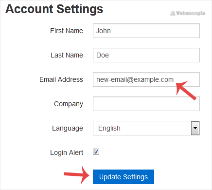 Here is an image of email from our Omaha web design and web hosting company